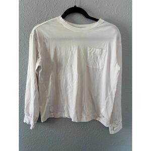 Youth Athleta Girl Supima Oversized Top white long sleeve size L/12